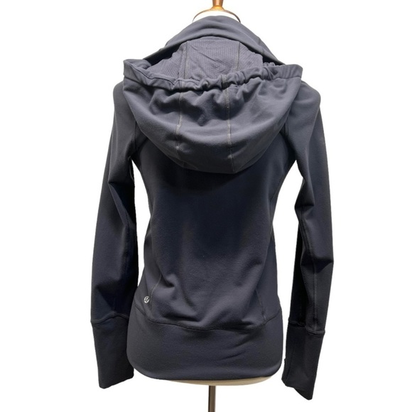 Lululemon Athletica Stride Gray Purple Space Dye Zip Front Hood Athletic Jacket - Picture 6 of 13